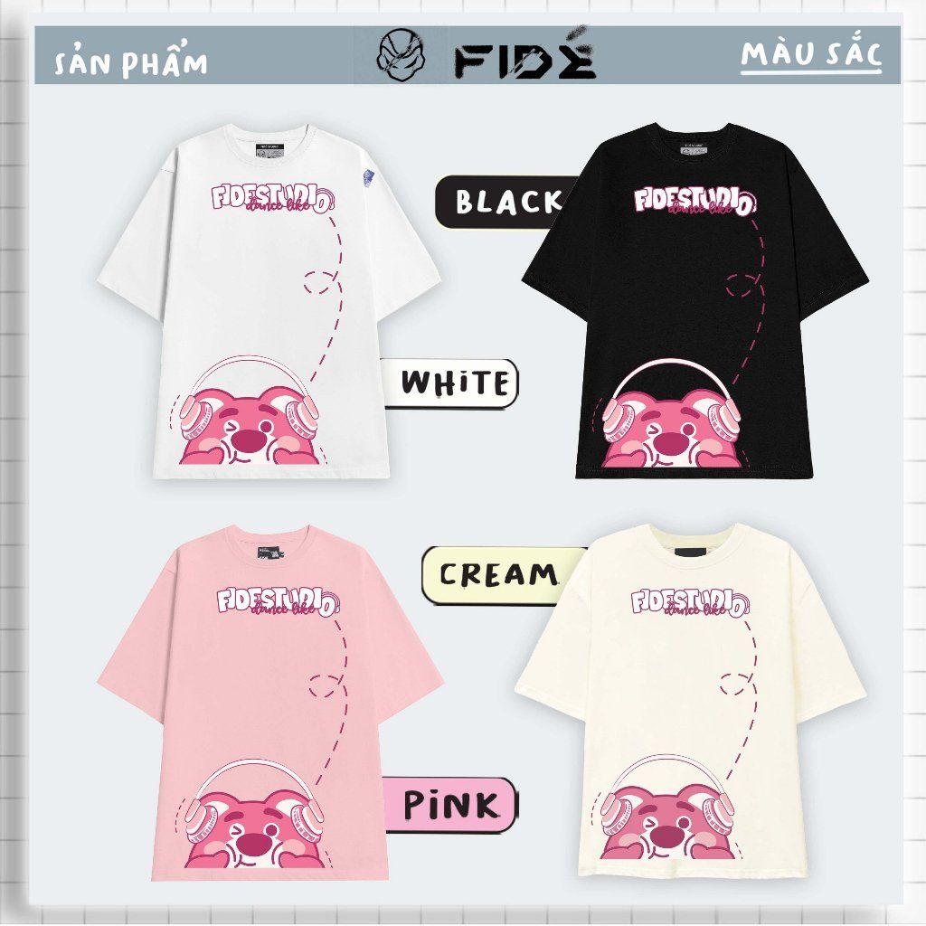 Áo thun FIDE phông trơn nam nữ cổ tròn FIDE GẤU LOTSO 06