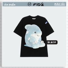 Áo thun FIDE cá mập phông unisex nam nữ form rộng cổ tròn ulzzang BABY SHARK 03