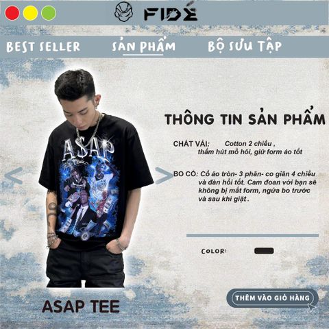 Áo thun FIDE phông trơn nam nữ cổ tròn ASAP