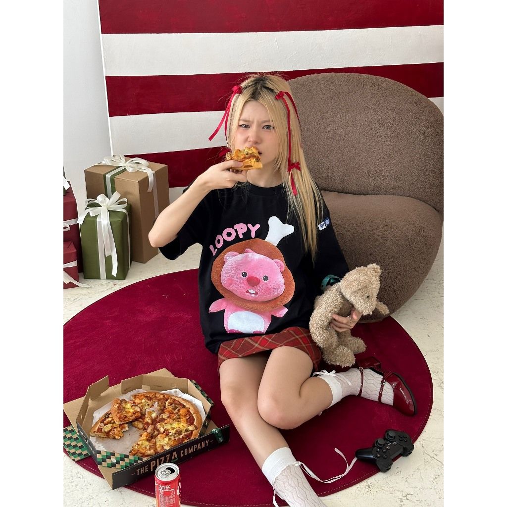 Áo thun FIDE LOOPY Hải Ly unisex form rộng cổ tròn LOOPY - AT23