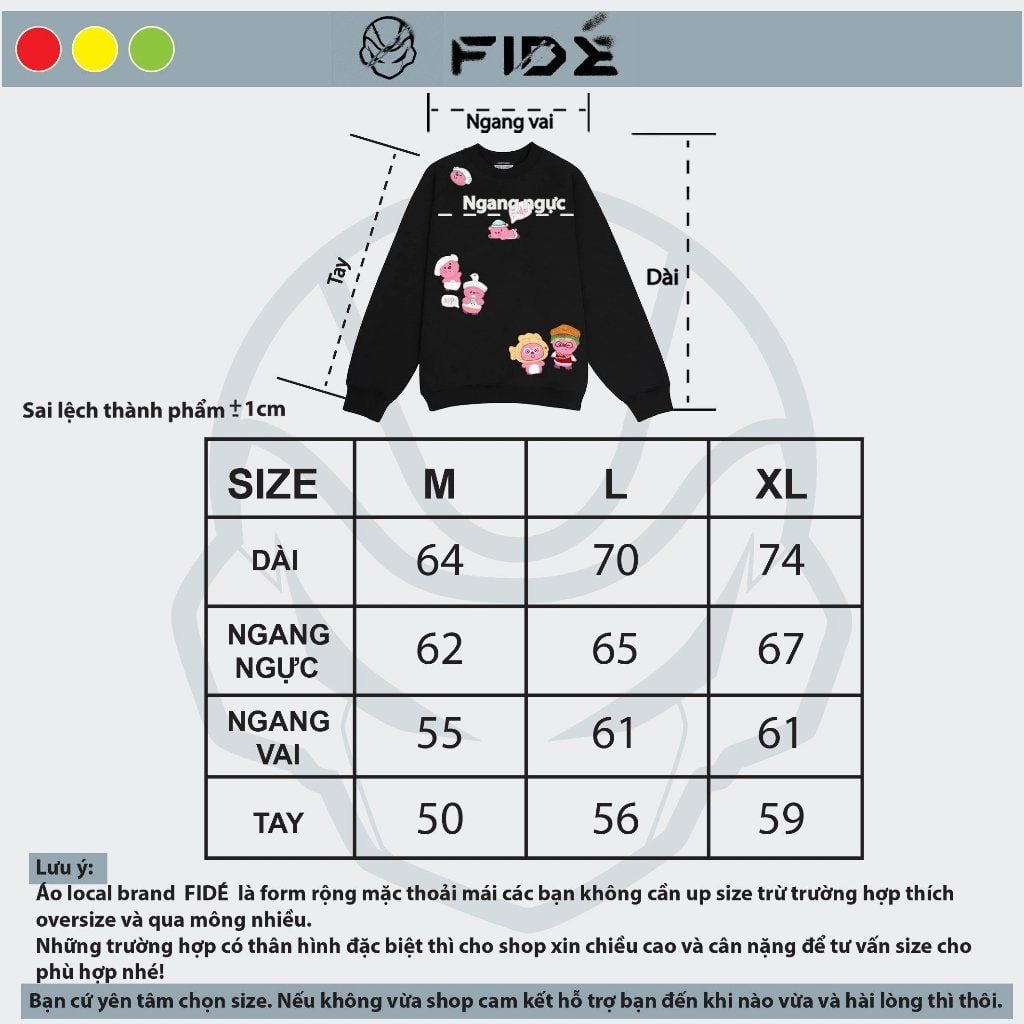 Áo Sweater FIDE LOOPY unisex nam nữ SWT Cotton form rộng -SW07