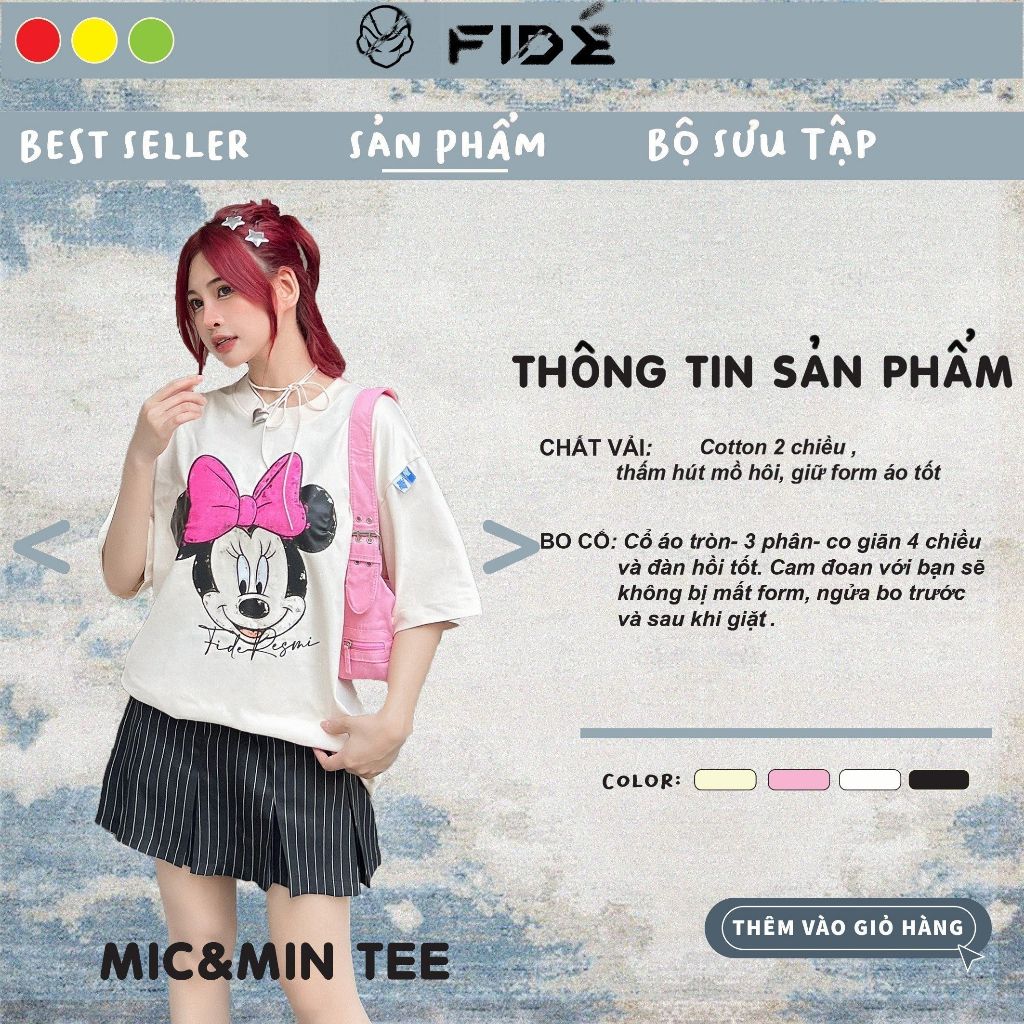 Áo thun FIDE unisex phông trơn nam nữ cổ tròn Mic&Min