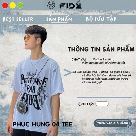 Áo thun FIDE phông trơn nam nữ cổ tròn PHỤC HƯNG 04