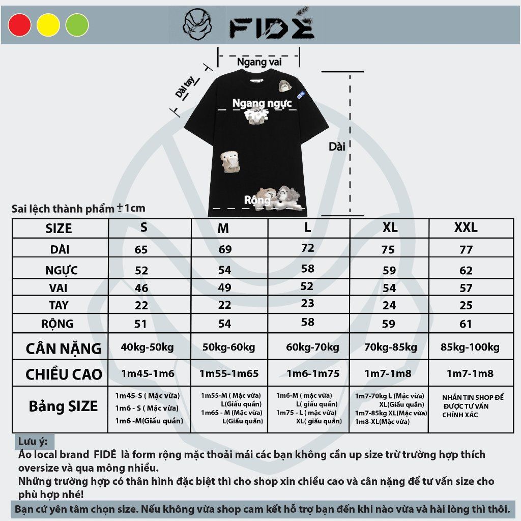 Áo thun FIDE shark unisex form rộng cổ tròn SHARK CUTE - AT09