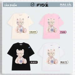 ÁO THUN FIDE GẤU FIDE UNISEX NAM NỮ CỔ TRÒN GẤU HỒNG - AT02
