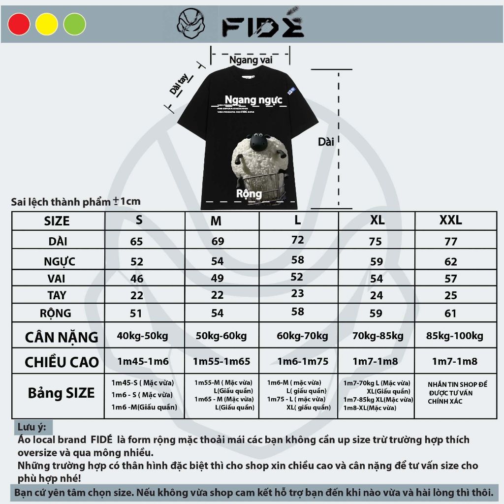 Áo thun FIDE Cừu shaun phông unisex nam nữ form rộng cổ tròn ulzzang SHAUN 16