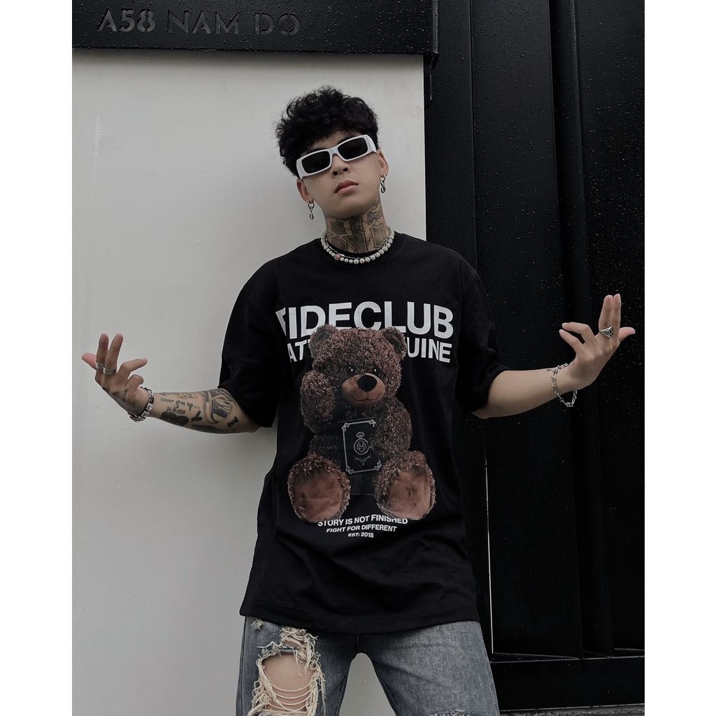 Áo thun FIDE unisex nam nữ form rộng cổ tròn GẤU JOKER