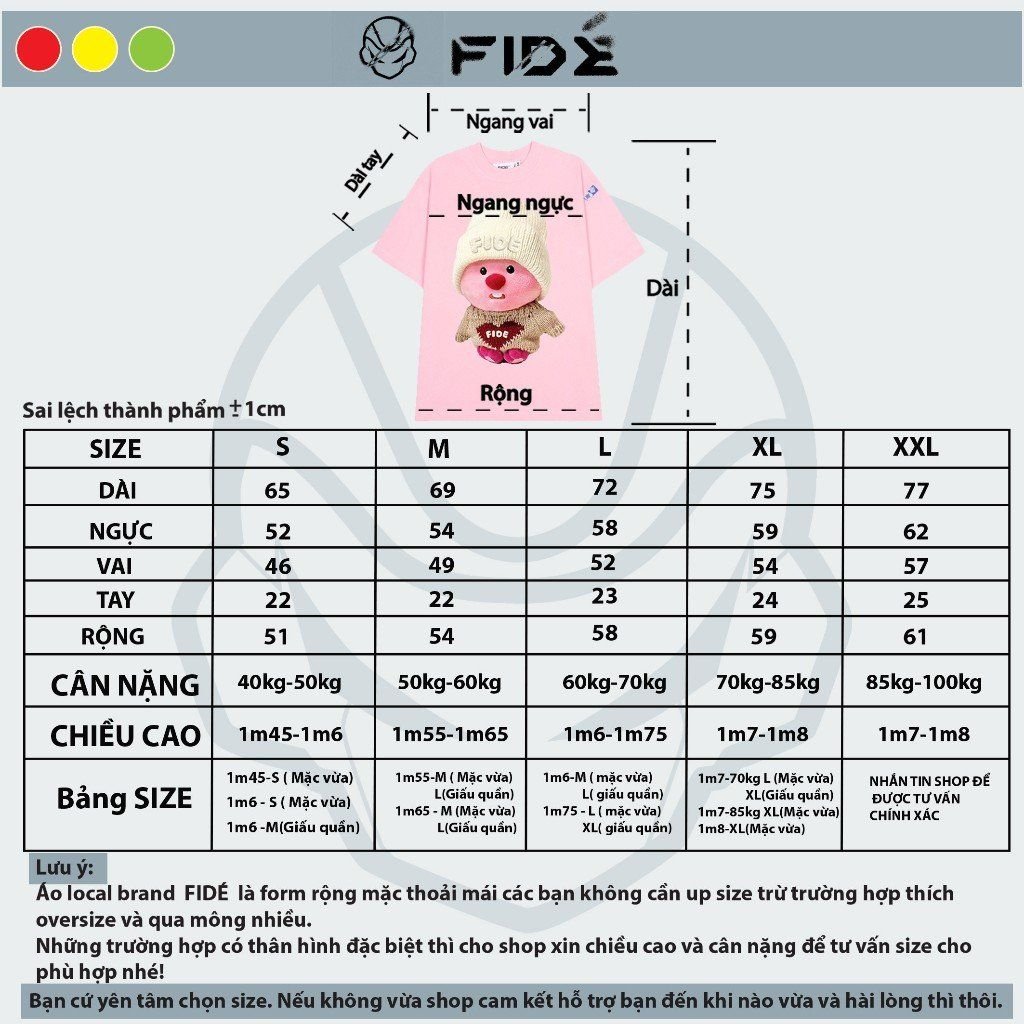Áo thun FIDE LOOPY Hải Ly unisex form rộng cổ tròn LOOPY - AT18