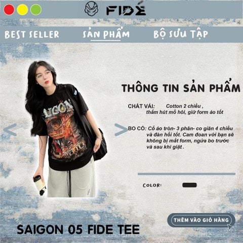 Áo thun FIDE phông trơn nam nữ cổ tròn FIDE SÀI GÒN SS5
