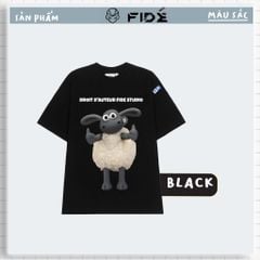 Áo thun FIDE Cừu Shaun phông trơn nam nữ cổ tròn unisex SHAUN 07