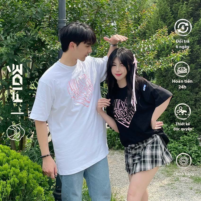 Áo thun unisex FIDE phông trơn nam nữ cổ tròn FIDE TRÁI TIM