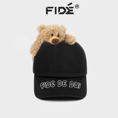 Mũ đính gấu FIDÉ Nón kết thêu FIDÉ unisex chính hãng FIDÉ đính gấu 01 (TẶNG KÈM GẤU)