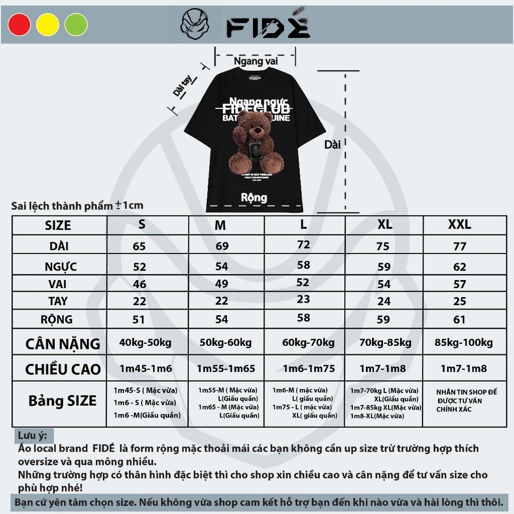 Áo thun FIDE unisex nam nữ form rộng cổ tròn GẤU JOKER