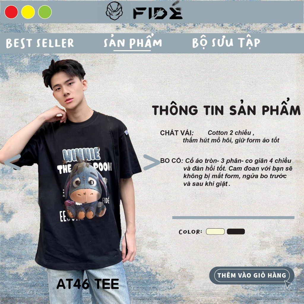 Áo thun FIDE unisex form rộng cổ tròn NGỰA - AT46