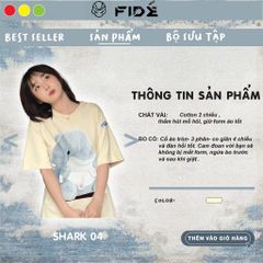 Áo thun FIDE cá mập Baby Shark phông unisex form rộng cổ tròn BABY SHARK 04