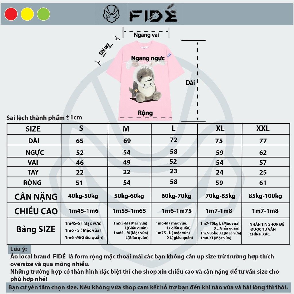Áo thun FIDE shark unisex form rộng cổ tròn SHARK CUTE - AT12
