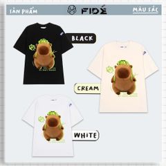 Áo thun FIDE CAPYBARA unisex form rộng cổ tròn CAPYBARA - AT58 Cotton
