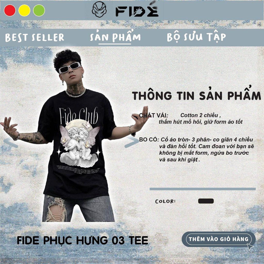 Áo thun FIDE phông trơn nam nữ cổ tròn PHỤC HƯNG 03