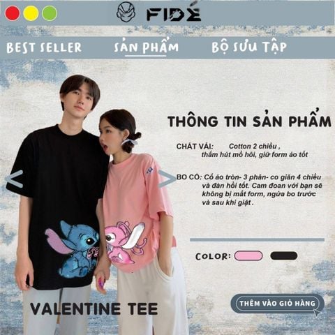 Áo thun FIDE phông unisex nam nữ form rộng ulzzang VALENTINE 01