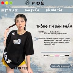 Áo thun FIDE shark unisex form rộng cổ tròn SHARK CUTE - AT10