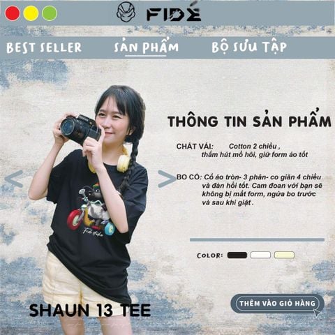Áo thun FIDE Cừu shaun phông unisex nam nữ form rộng cổ tròn ulzzang SHAUN 13
