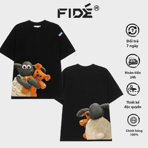 Áo thun FIDE Cừu Shaun phông trơn nam nữ cổ tròn unisex SHAUN 09