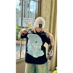 Áo thun FIDE cá mập phông unisex nam nữ form rộng cổ tròn ulzzang BABY SHARK 03