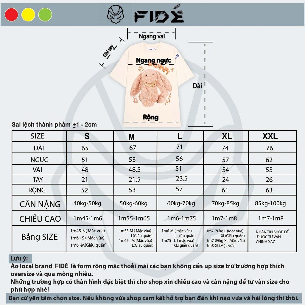 Áo thun FIDE BUNNY unisex form rộng cổ tròn BUNNY - AT47