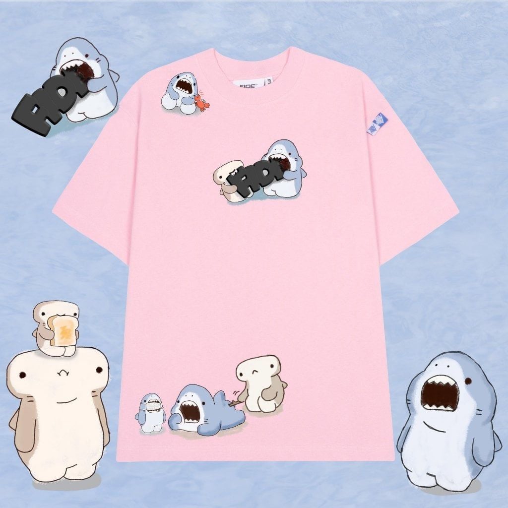 Áo thun FIDE shark unisex form rộng cổ tròn SHARK CUTE - AT10