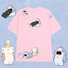 Áo thun FIDE shark unisex form rộng cổ tròn SHARK CUTE - AT10
