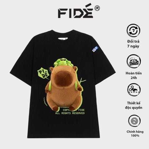 Áo thun FIDE CAPYBARA unisex form rộng cổ tròn CAPYBARA - AT58 Cotton