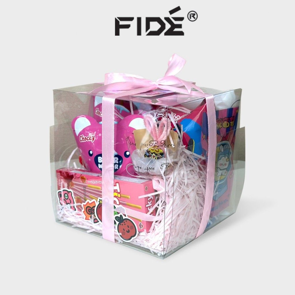 FIDE BOX - HỘP QUÀ TẶNG SINH NHẬT TẶNG NGƯỜI YÊU TẶNG DỊP LỄ BOX FIDE ( Hộp trong suốt Topping chất lượng )