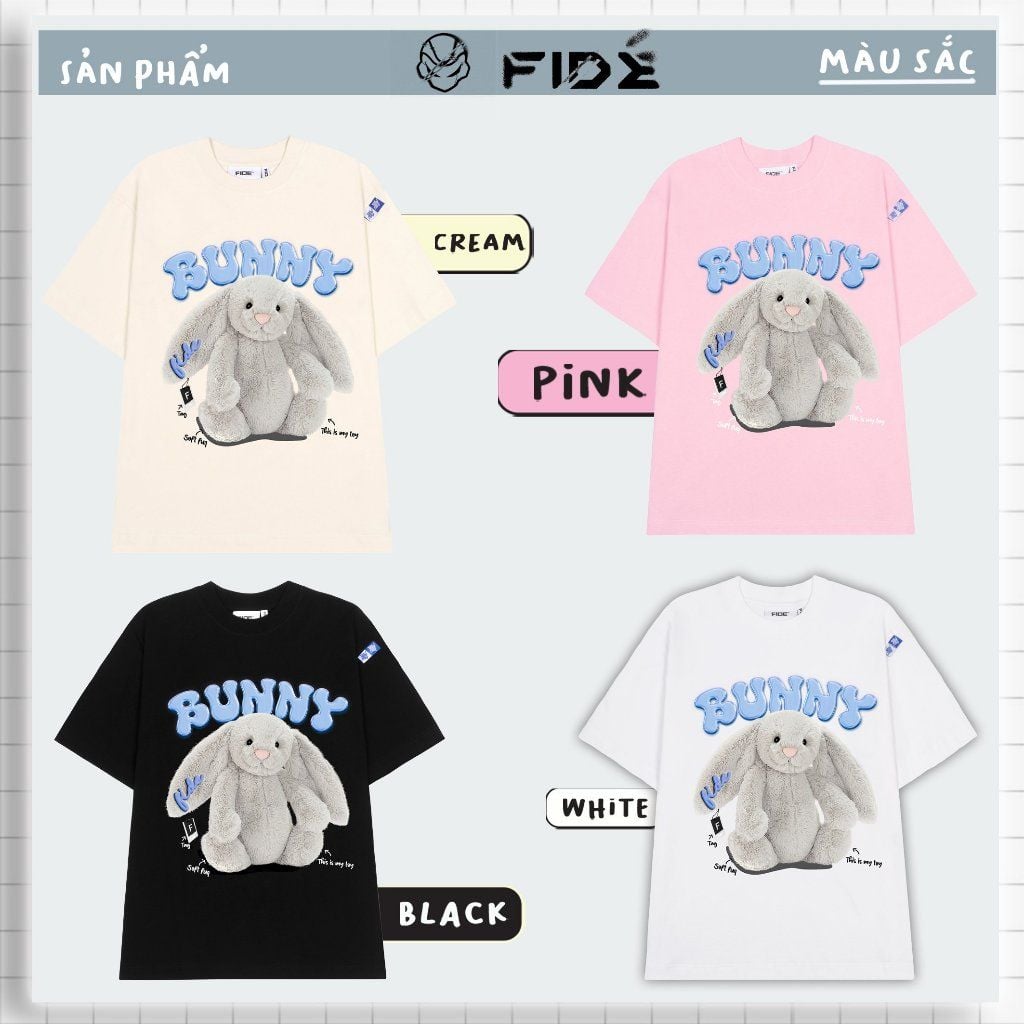 Áo thun FIDE BUNNY unisex form rộng cổ tròn BUNNY - AT34