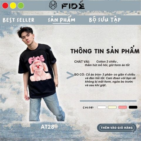 Áo thun FIDE LOOPY Hải Ly unisex form rộng cổ tròn LOOPY - AT28