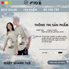 Áo thun FIDE cá mập Baby Shark phông unisex nam nữ form rộng cổ tròn ulzzang SHARK 02