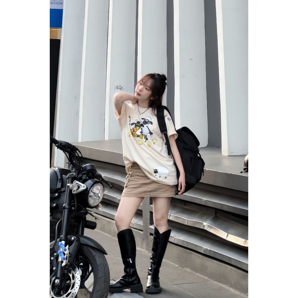 Áo thun FIDE Cừu Shaun phông trơn nam nữ cổ tròn unisex SHAUN 10