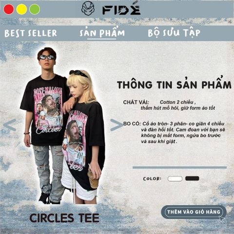 Áo thun FIDE phông unisex nam nữ form rộng ulzzang CIRCLES