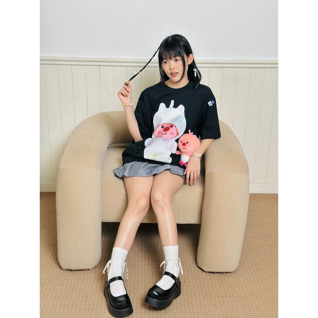 Áo thun FIDE LOOPY Hải Ly unisex form rộng cổ tròn LOOPY - AT15