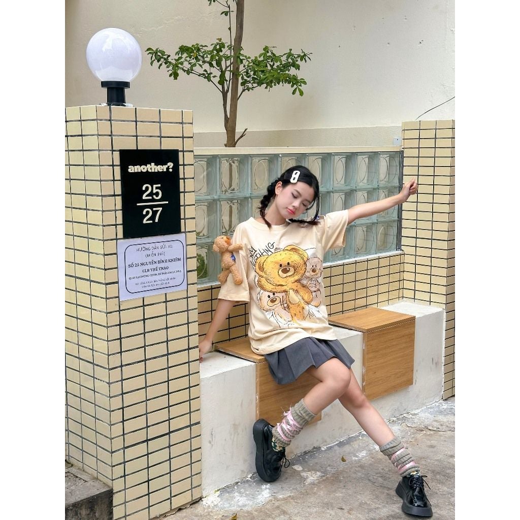 Áo thun FIDE TEEDY phông cotton unisex nam nữ form rộng cổ tròn ulzzang áo đính gấu - AT32(TẶNG KÈM GẤU)