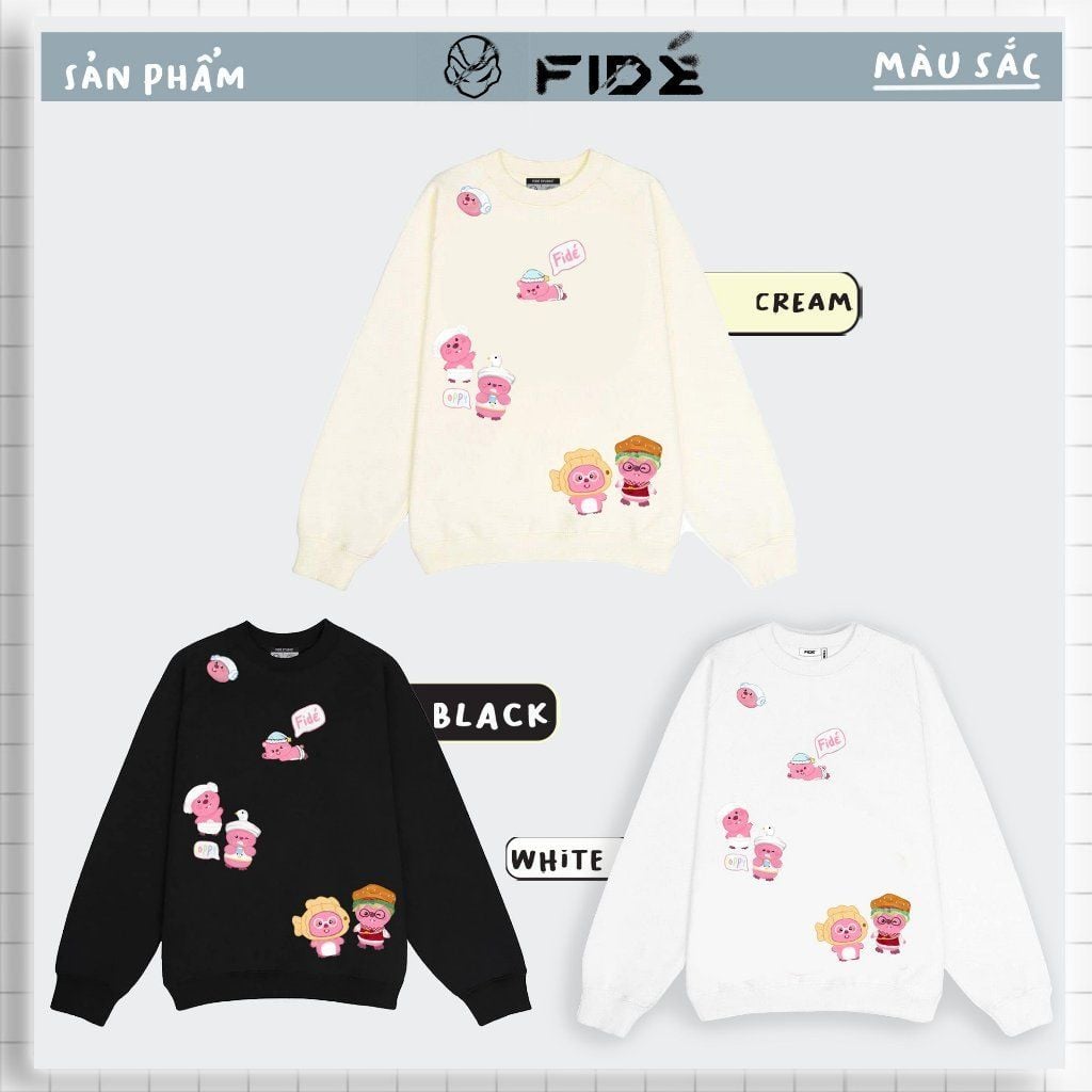 Áo Sweater FIDE LOOPY unisex nam nữ SWT Cotton form rộng -SW07
