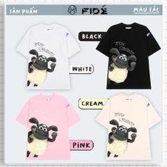 Áo thun FIDE Cừu Shaun phông trơn nam nữ cổ tròn unisex SHAUN 04