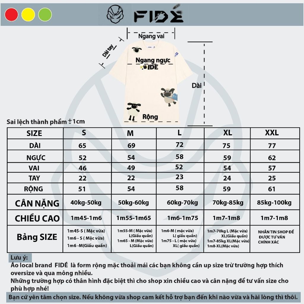 Áo thun FIDE Cừu shaun phông unisex nam nữ form rộng cổ tròn ulzzang SHAUN 03