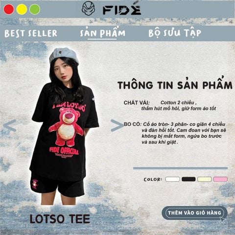 Áo thun GẤU DÂU FIDE phông trơn nam nữ cổ tròn LOTSO 01