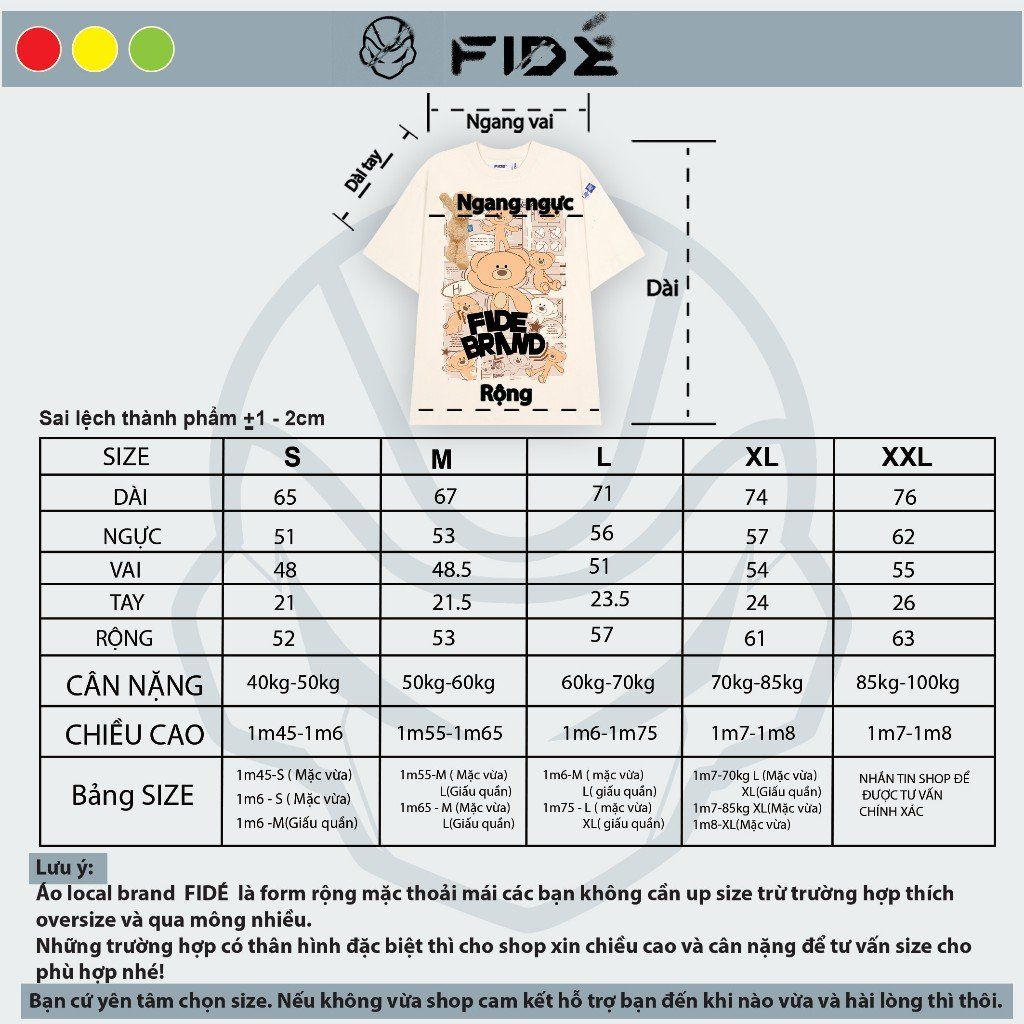Áo thun FIDE TEEDY phông cotton unisex nam nữ form rộng cổ tròn ulzzang áo đính gấu - AT33 (TẶNG KÈM GẤU)