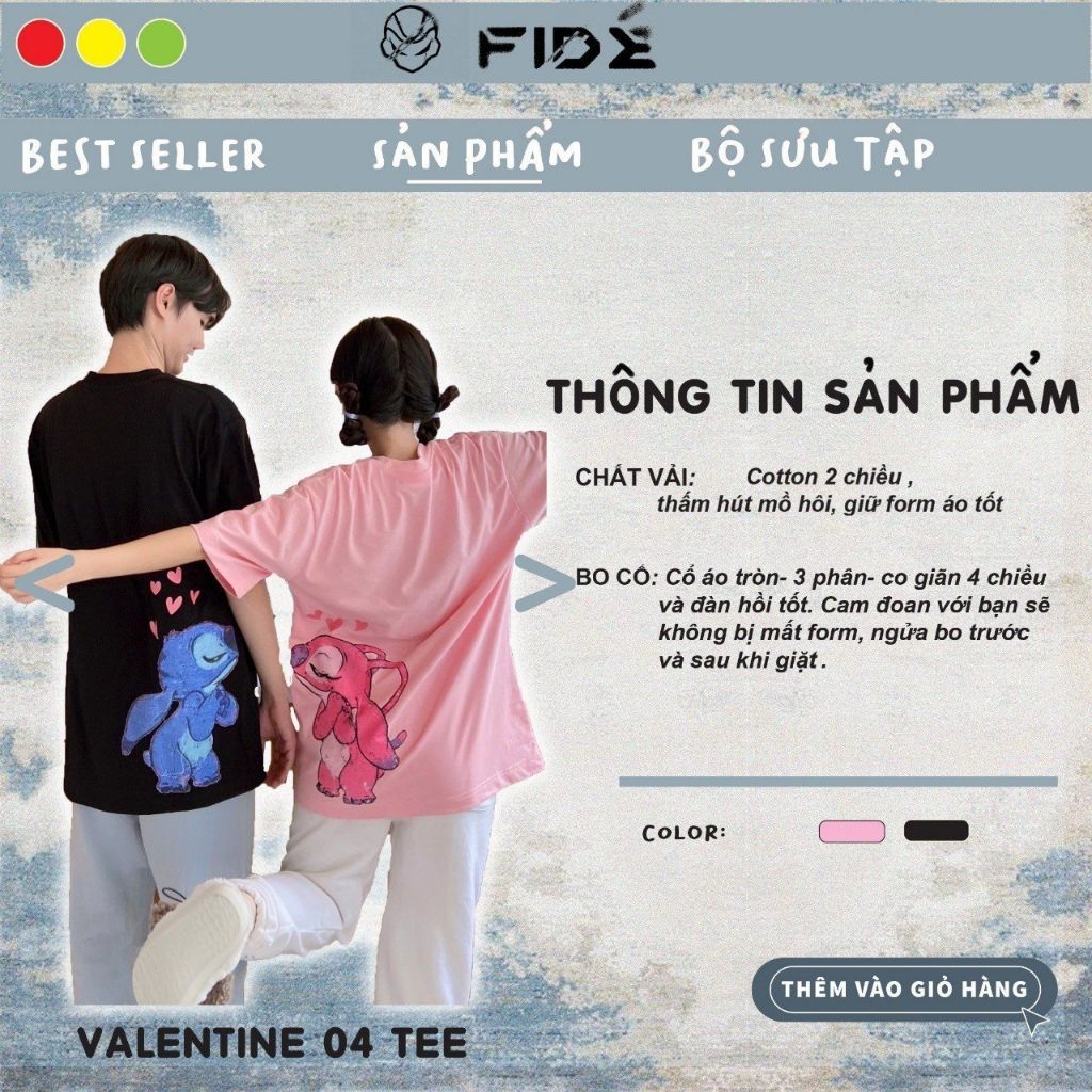 Áo thun FIDE phông unisex nam nữ form rộng ulzzang VALENTINE 04