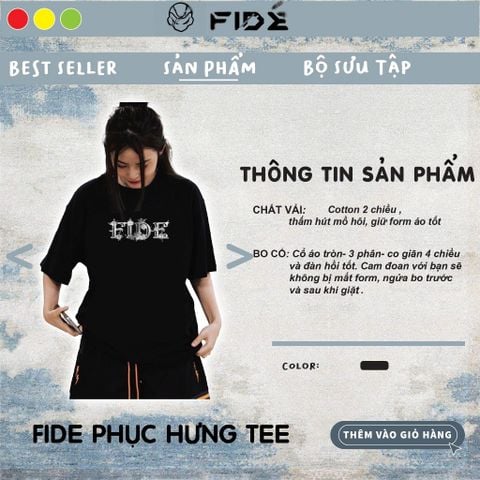 Áo thun FIDE phông trơn nam nữ cổ tròn PHỤC HƯNG 01