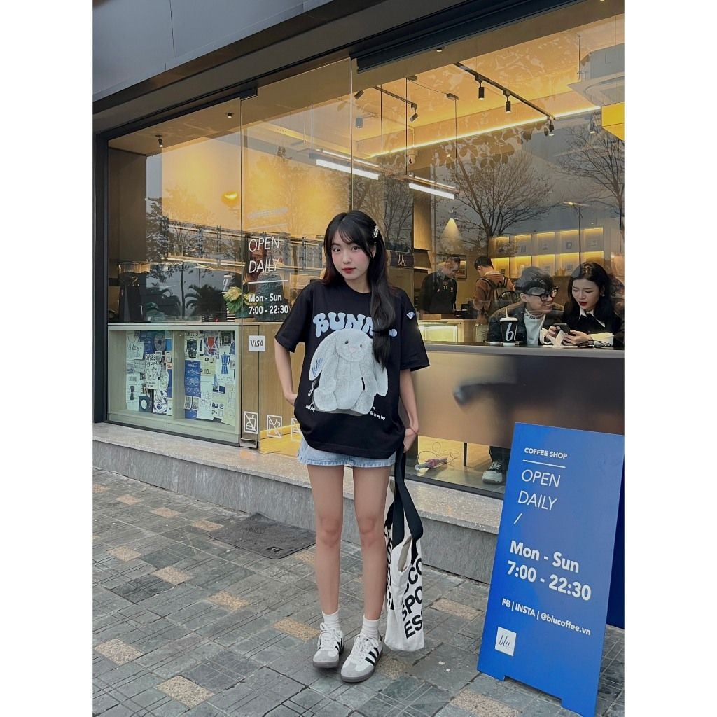 Áo thun FIDE BUNNY unisex form rộng cổ tròn BUNNY - AT34