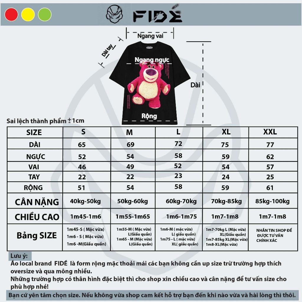 Áo thun FIDE phông trơn nam nữ cổ tròn FIDE GẤU LOTSO 02