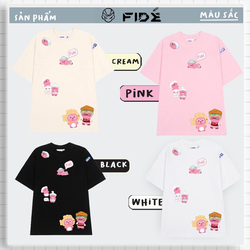 Áo thun FIDE LOOPY Hải Ly unisex form rộng cổ tròn LOOPY - AT19