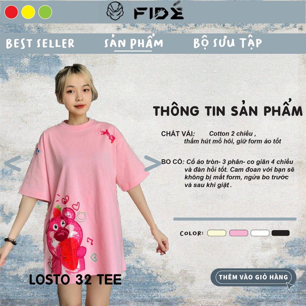 Áo thun FIDE phông trơn nam nữ cổ tròn FIDE GẤU LOTSO 32